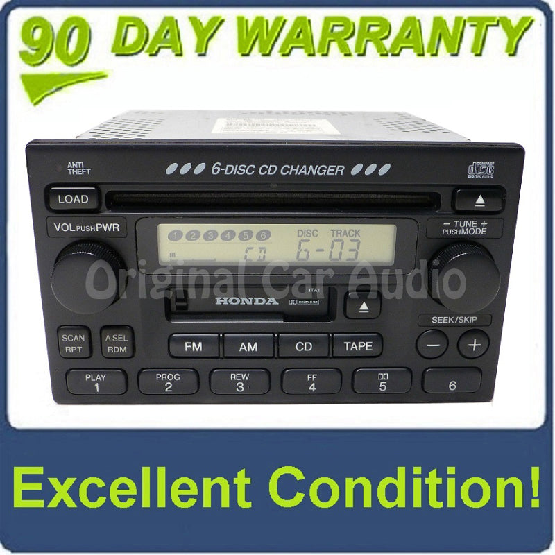 Honda Accord Civic CRV Radio Tape and 6 Disc CD Changer OEM