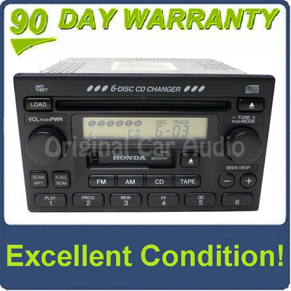 Honda Accord Civic CRV Radio Tape and 6 Disc CD Changer OEM