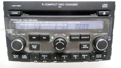 2006 2007 2008 Honda Pilot Radio and 6  Player