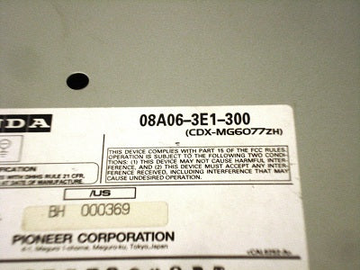 Honda Civic Element Odyssey 6 Disc CD Changer 08A06-3E1-300 03 04 05 06 07 08 09
