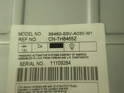 Honda Overhead DVD Screen Rear Entertainment Display OEM