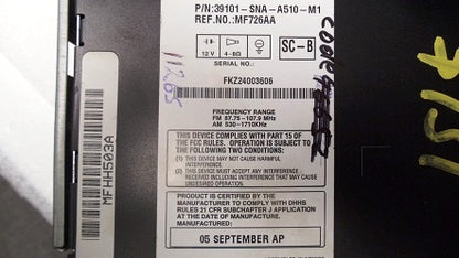 06 07 08 09 Honda CIVIC XM Radio MP3 CD Player 2AD0 2AF0 Ho2AD0
