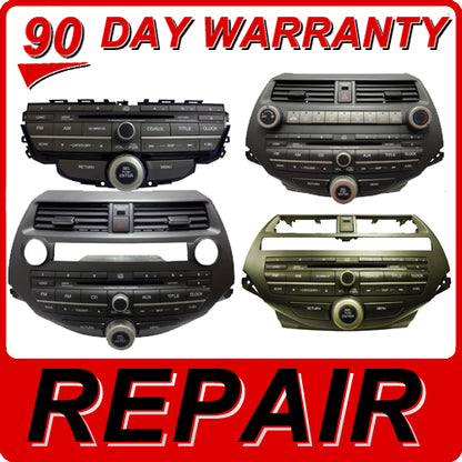 REPAIR 08 09 2010 Honda ACCORD Radio RDS AUX MP3 6 Disc CD Player Climate Controls 3BA0 Ho3BA0