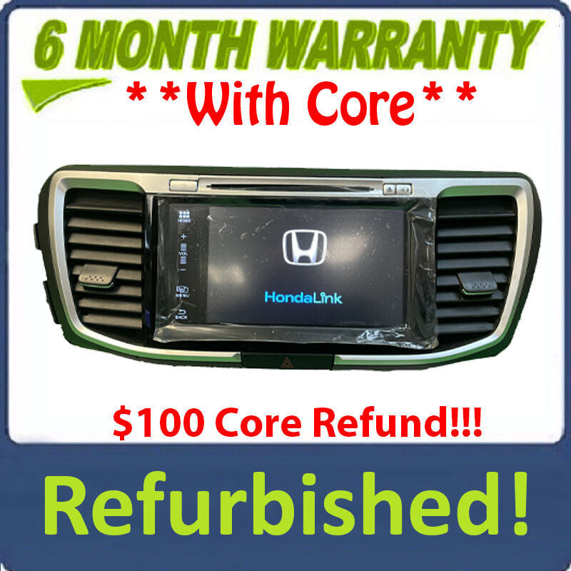 Refurbished 2016 - 2017 Honda Accord OEM Touch Screen Single CD AM FM Bluetooth Radio Media Receiver