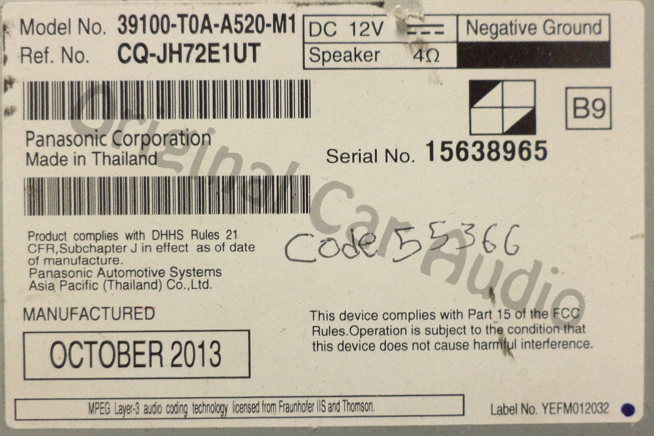 2012 - 2014 Honda CRV OEM AM FM Radio CD Player Receiver