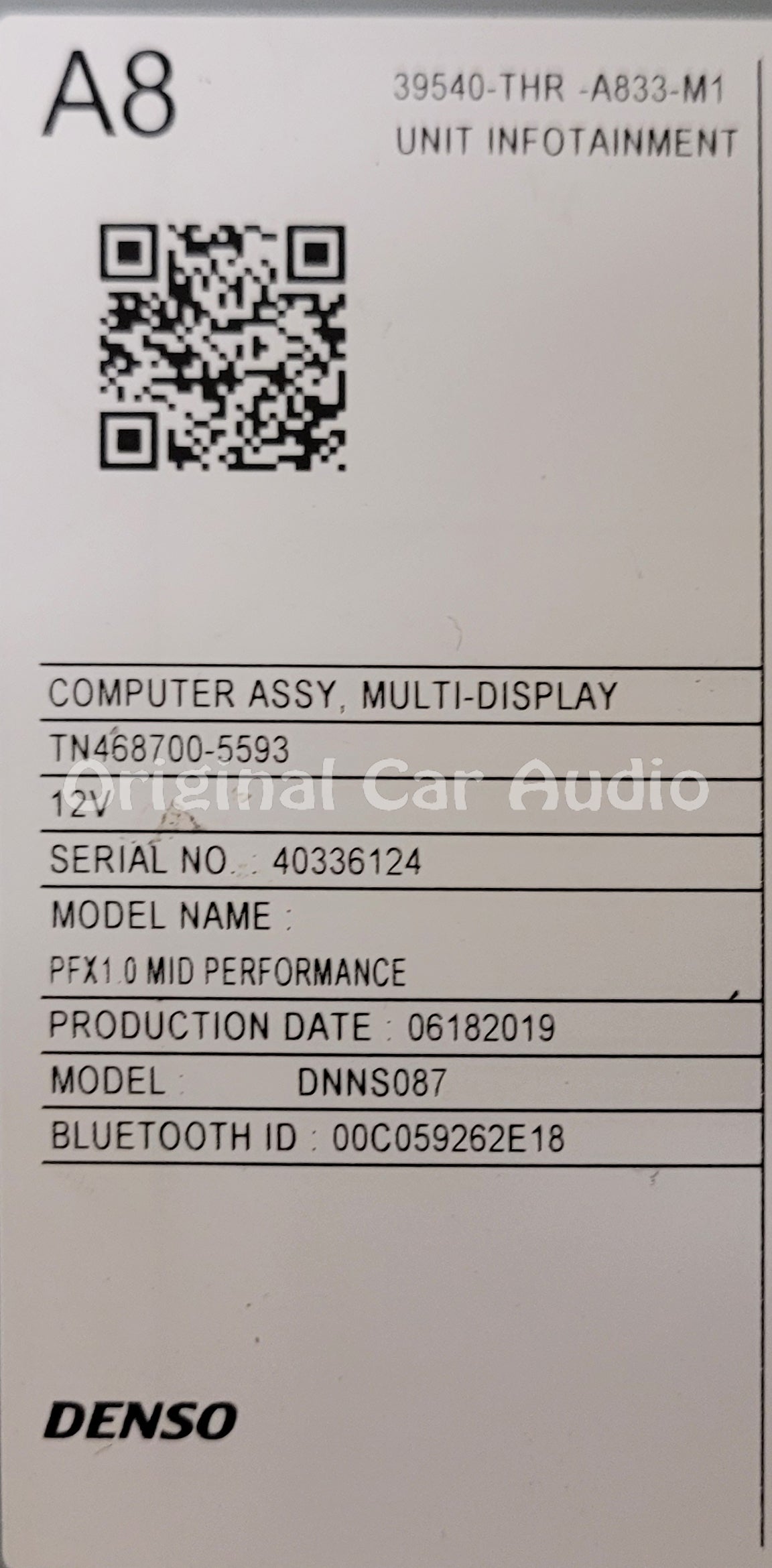 2018 - 2020 Honda Odyssey Elite OEM Computer Multi Display Module