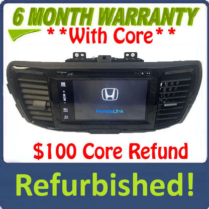 Refurbished 2016 - 2017 Honda Accord Touch Screen Non-Nav CD Multi Media Radio Receiver