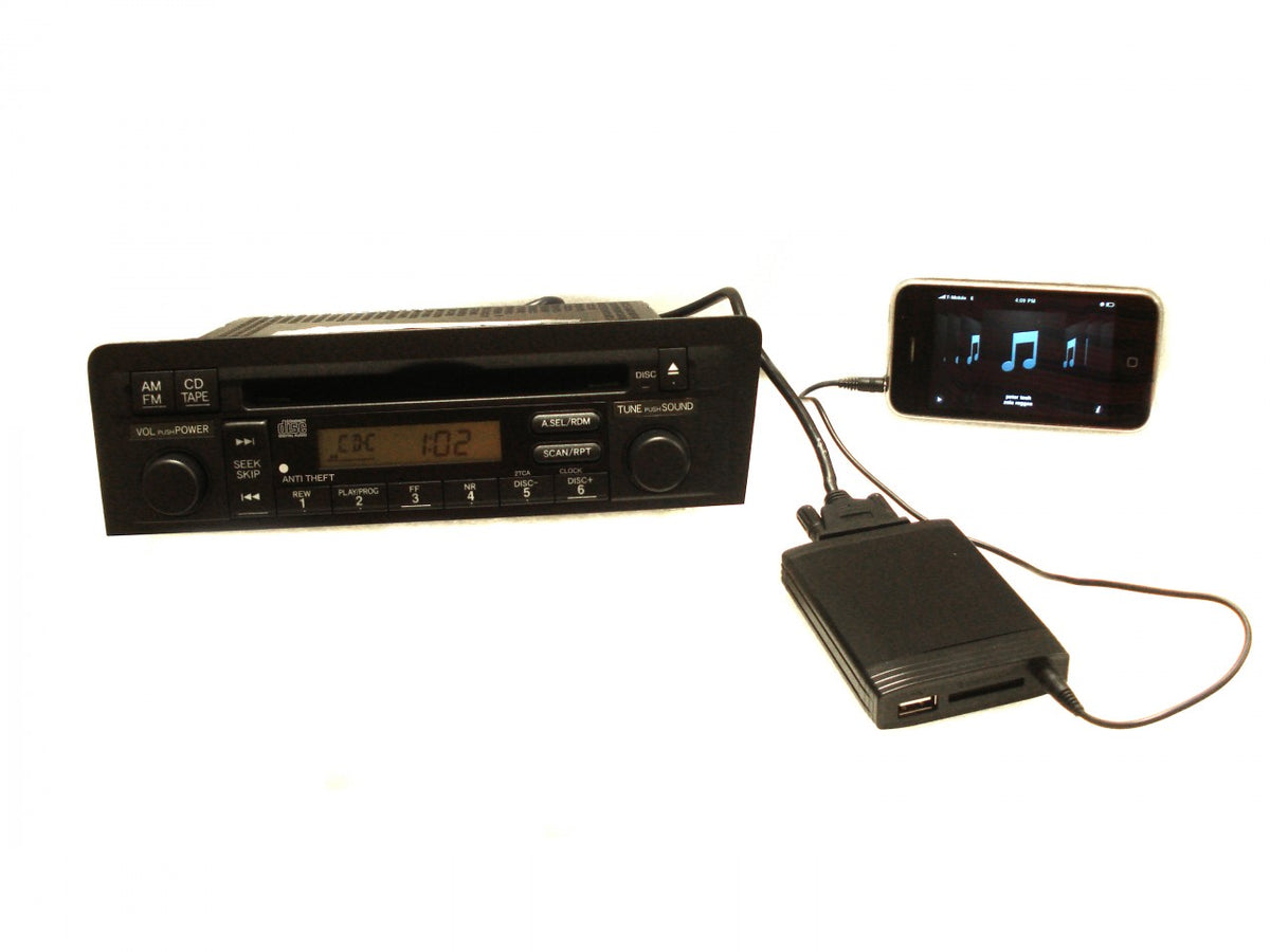 HONDA ACURA Auxiliary Adapter IPOD MP3 WMA USB SD/SDHC/MMC 1998 1999 2000 2001 2002 2003 2004 2005