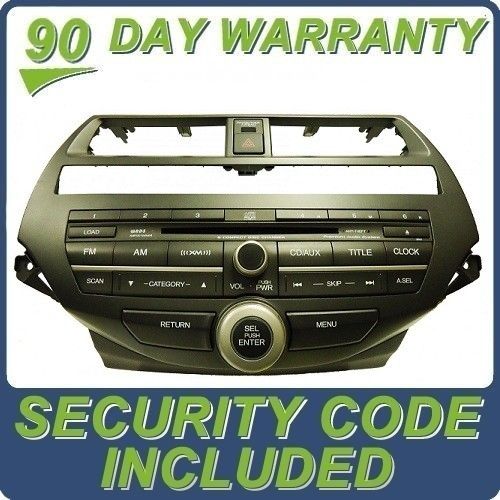 HONDA ACCORD Radio Stereo 6 Disc Changer CD Player 3PA0 XM Satellite 2008 2009 2010 2011 2012 w/Trim
