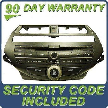 HONDA ACCORD Radio Stereo 6 Disc Changer CD Player 3PA0 XM Satellite 2008 2009 2010 2011 2012 w/Trim