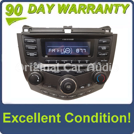 Honda Accord Radio AUX and 6  CD Changer LX EX 7BC0  39175-SDA-A110-M2 2003 2004 2005 2006 2007 FACEPLATE ONLY