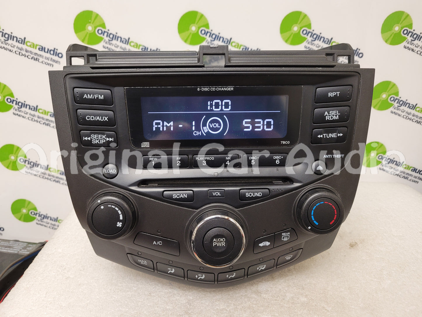 Honda Accord Radio AUX and 6  CD Changer LX EX 7BC0  39175-SDA-A110-M2 2003 2004 2005 2006 2007 FACEPLATE ONLY