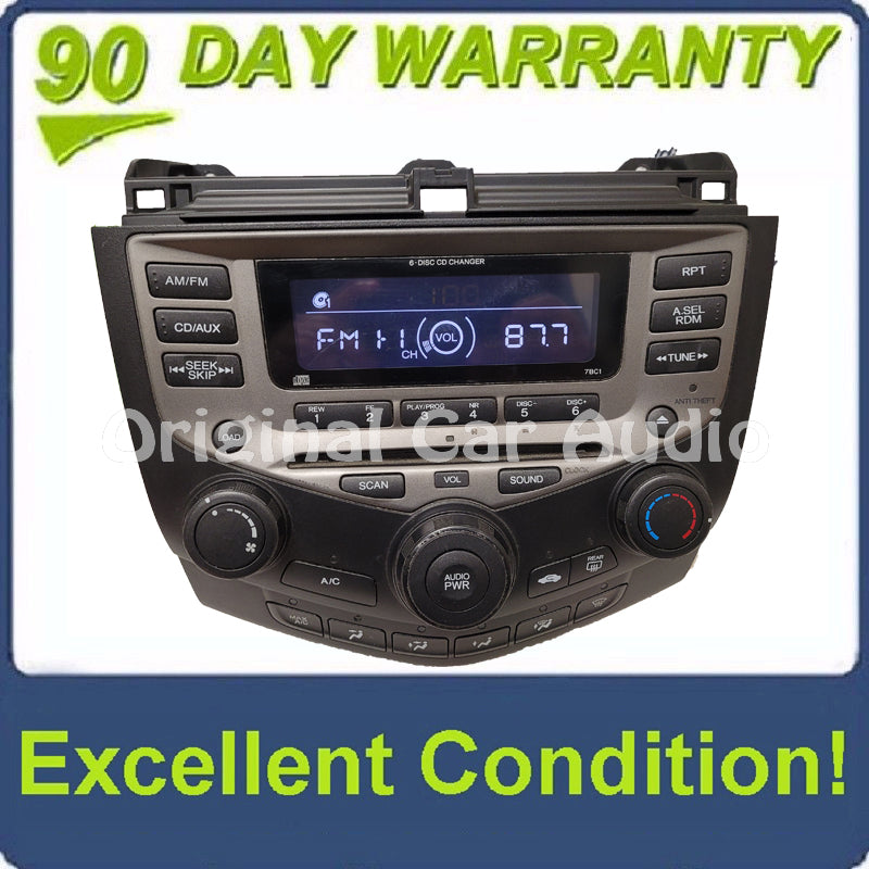 2003 - 2007 Honda Accord Radio AUX and 6  CD Changer LX EX 7BC1  39175-SDA-A120-M2 Faceplate ONLY