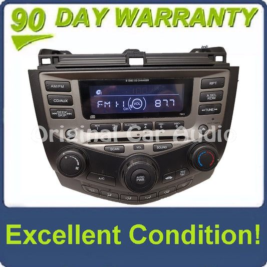 2003 - 2007 Honda Accord Radio AUX and 6  CD Changer LX EX 7BC1  39175-SDA-A120-M2 Faceplate ONLY