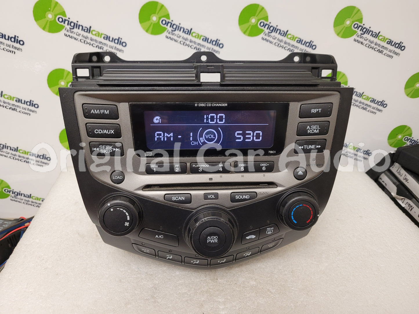 2003 - 2007 Honda Accord Radio AUX and 6  CD Changer LX EX 7BC1  39175-SDA-A120-M2 Faceplate ONLY