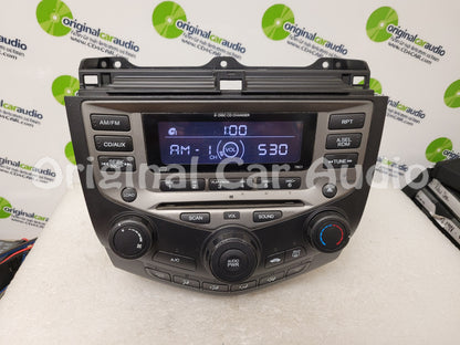 2003 - 2007 Honda Accord Radio AUX and 6  CD Changer LX EX 7BC1  39175-SDA-A120-M2 Faceplate ONLY