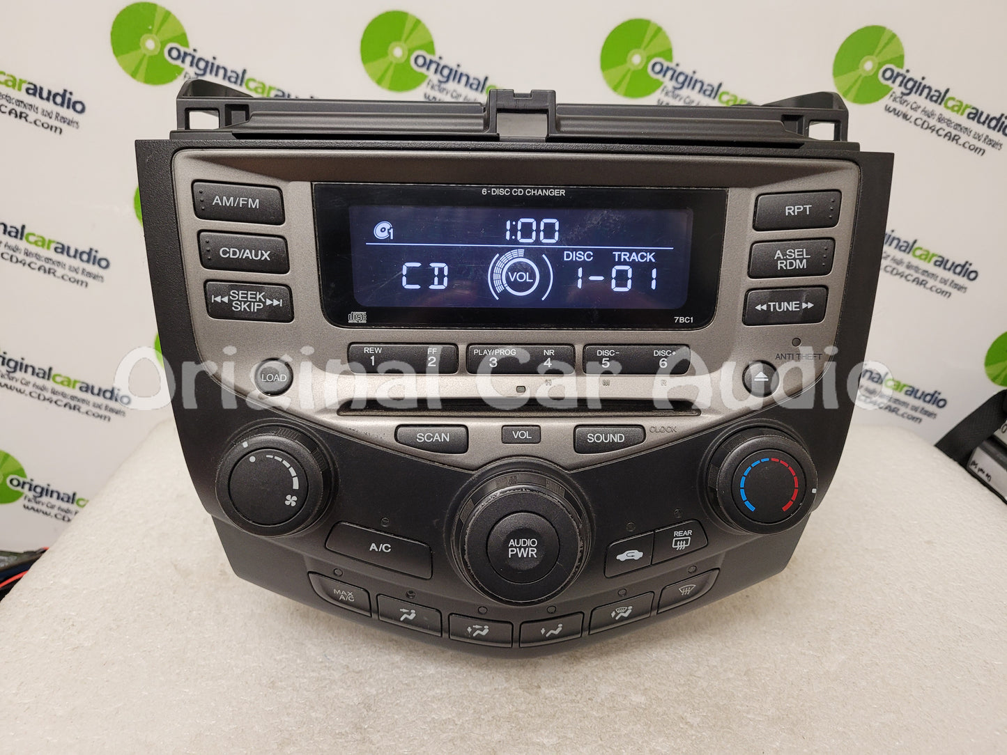 2003 - 2007 Honda Accord Radio AUX and 6  CD Changer LX EX 7BC1  39175-SDA-A120-M2 Faceplate ONLY