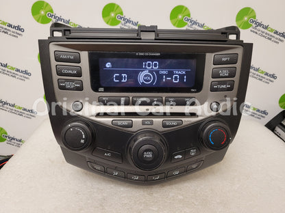 2003 - 2007 Honda Accord Radio AUX and 6  CD Changer LX EX 7BC1  39175-SDA-A120-M2 Faceplate ONLY