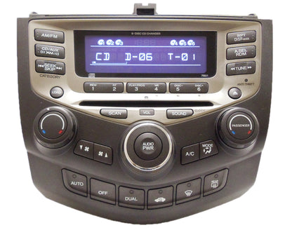 05 06 07 HONDA ACCORD OEM Radio Stereo SAT XM Aux 6 Disc Changer CD Player Dual Zone Auto Climate Temp Controls 7BO1