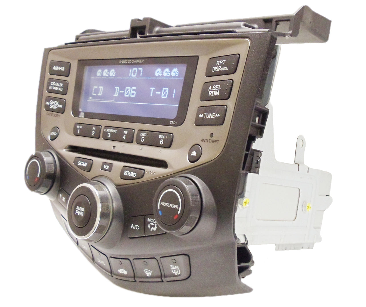 05 06 07 HONDA ACCORD OEM Radio Stereo SAT XM Aux 6 Disc Changer CD Player Dual Zone Auto Climate Temp Controls 7BO1