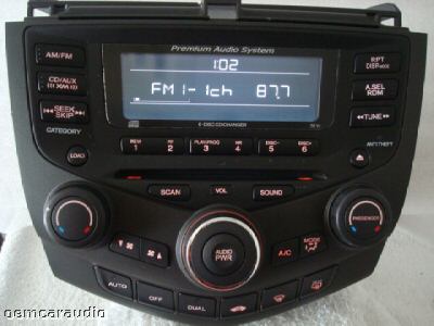 2004 - 2007 Honda Accord Radio and 6 CD