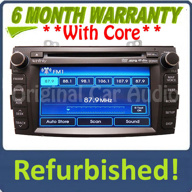 Refurbished 2008 - 2009 Hyundai Navigation GPS Satellite XM Radio Stereo MP3 CD Player Receiver w/ New Display