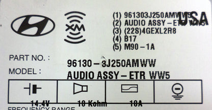 HYUNDAI Veracruz Infinity Radio Stereo 6 Disc Changer MP3 CD Player XM Satellite 2009 2010 2011 2012 961303J250