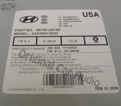 Hyundai Genesis OEM Satellite Radio 6 Disc CD Player Stereo