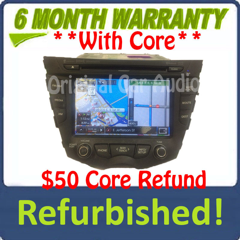 Refurbished 2012 - 2014 Veloster Hyundai OEM AM FM Radio CD Player Backup Camera Bluetooth Navigation Receiver