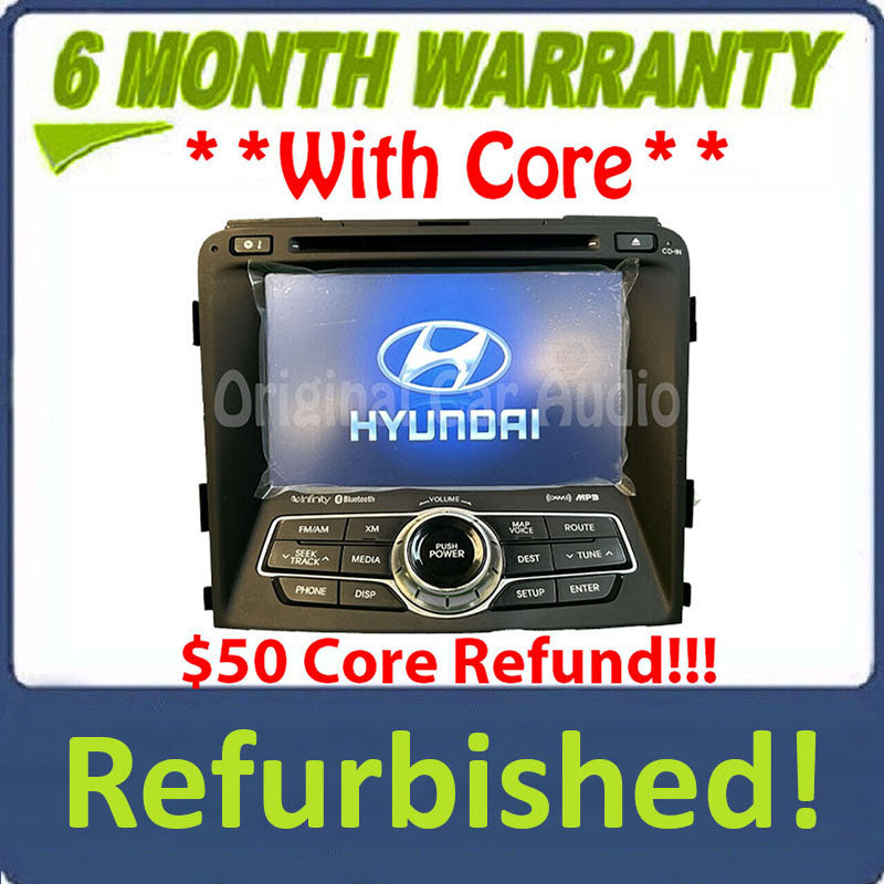 Refurbished 2011-2013 Hyundai Sonata AM FM SAT MP3 Radio Navigation Bluetooth Screen 96560-3Q806