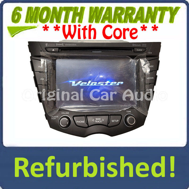 Refurbished 2011 - 2015 Hyundai Veloster OEM Single CD Touch Screen AM FM Bluetooth SAT Radio Receiver