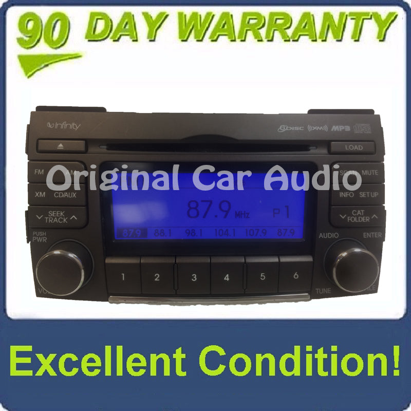 2009 - 2010 Hyundai Sonata Infinity 6 Disc Changer MP3 CD Player XM Radio Receiver