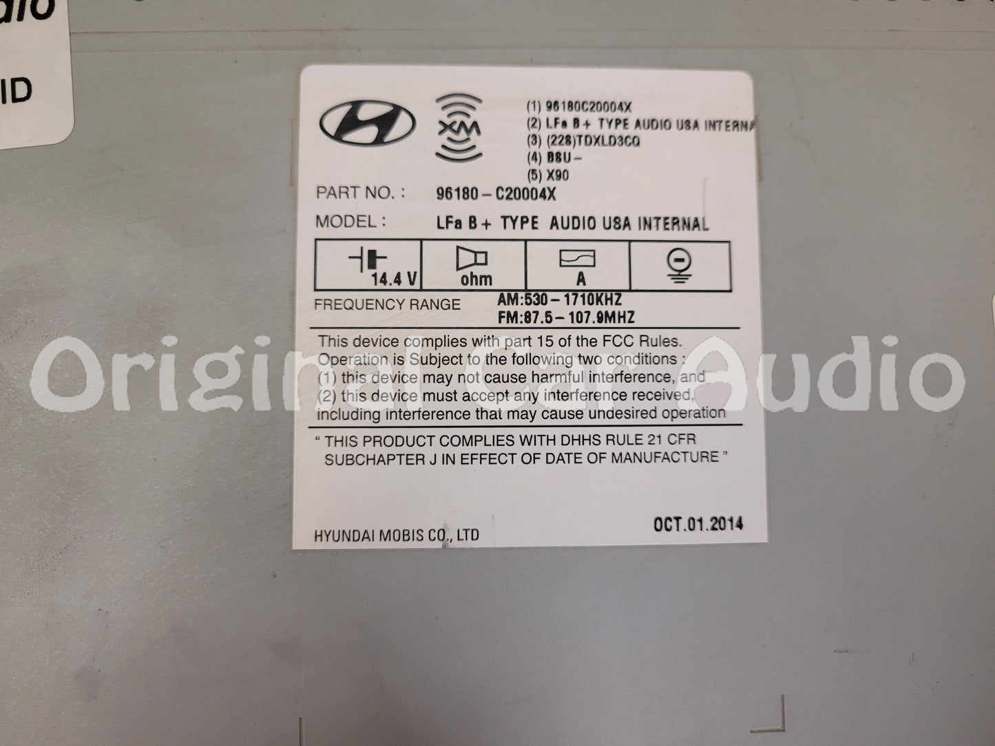 2015 - 2017 Hyundai Sonata AM FM XM MP3 Radio Receiver CD Player Display