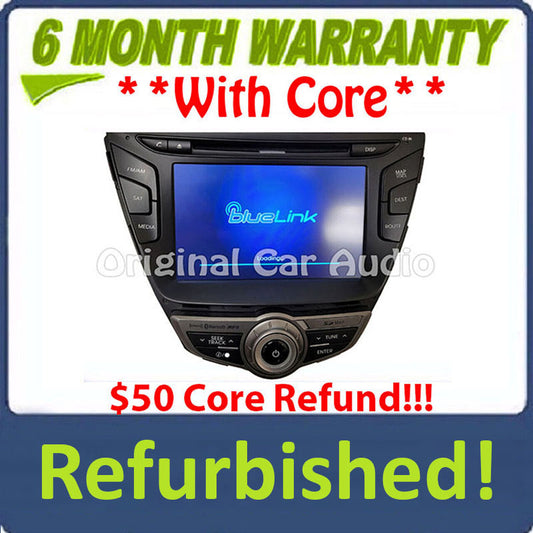 Refurbished 2014 - 2016 Hyundai Elantra OEM Navigation XM Bluetooth CD Player Radio
