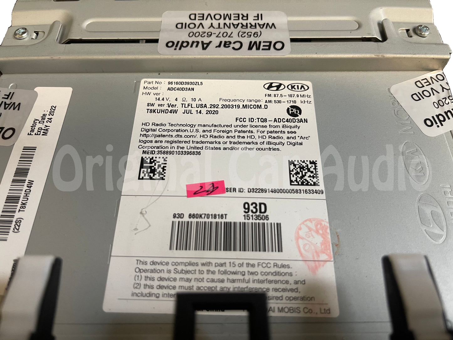 2019 - 2022 Hyundai Tucson OEM Touch Screen Multi Media Apple Car Play Android Auto INFINITY AM FM SAT HD Radio Receiver