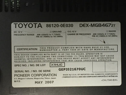 Lexus Pioneer AM FM receiver 6 disc CD player AP1811 P1806