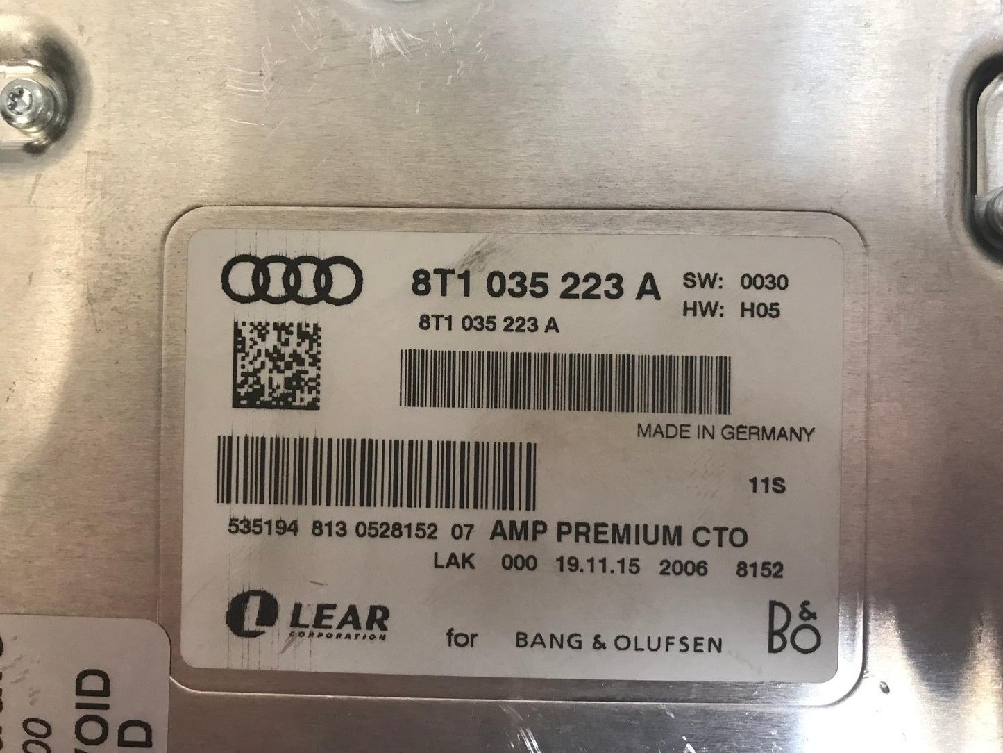 2013 - 2016 AUDI A4 A5 Q5 8R OEM Amp BANG & OLUFSEN AMPLIFIER