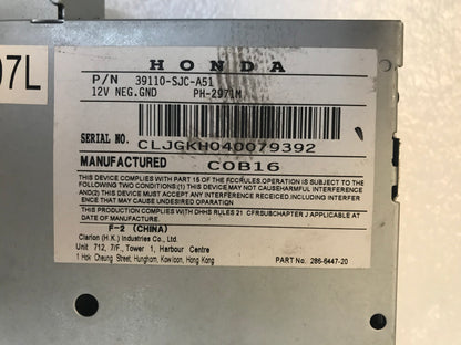 2006 - 2011 Honda Ridgeline OEM Navigation Slave 6 CD Player 4AS3