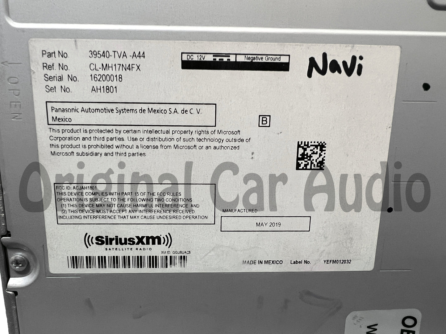 2018 - 2020 Honda Accord OEM Apple Car Play Android Auto Multi Media Navigation Audio Radio Receiver