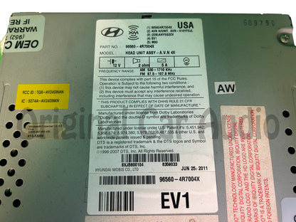 Refurbished 2011 - 2015 Hyundai Sonata Hybrid OEM Infinity Touch Screen Navigation Bluetooth Radio Media Receiver