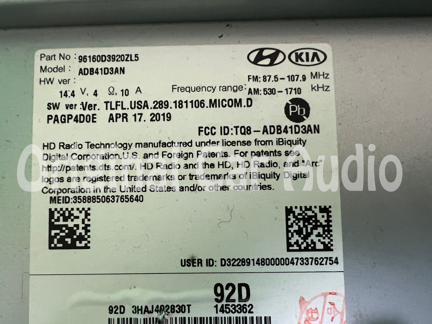 2019 - 2022 Hyundai Tucson OEM Touch Screen Multi Media Apple Car Play Android Auto AM FM SAT HD Radio Receiver - ANALOG
