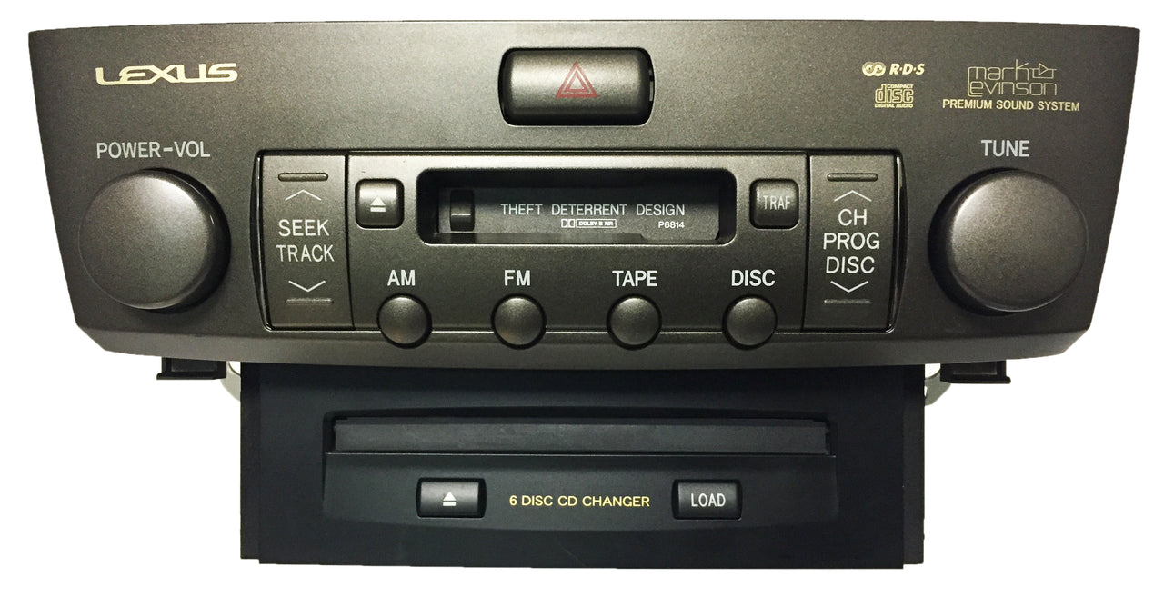 01 02 03 04 LEXUS LS430 Radio Cassette Tape Player 6 Disc Changer CD Player Stereo P6814 OEM 86120-50590 2001 2002 2003 2004