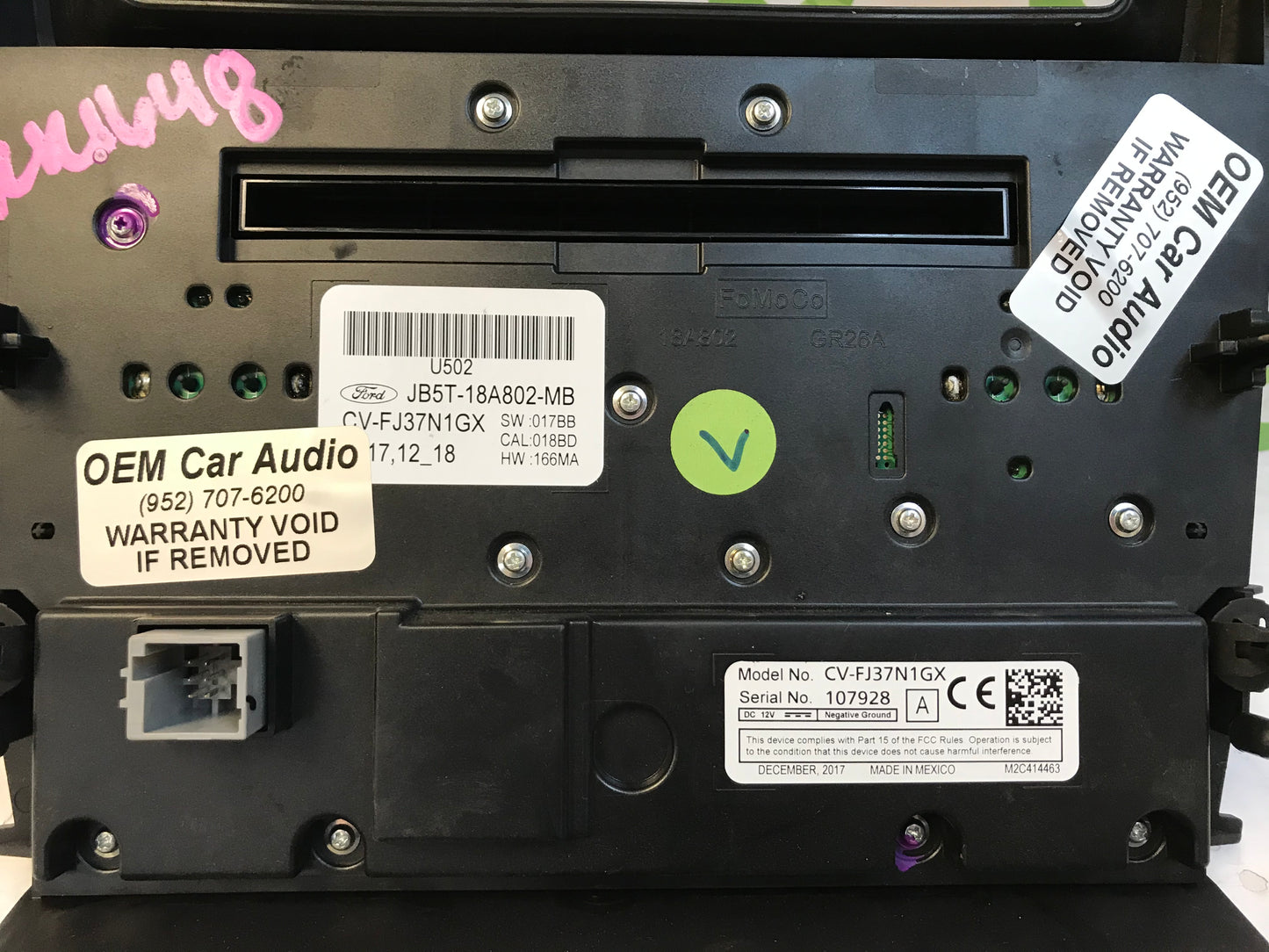 2018 - 2019 Ford Explorer OEM Dual Climate AC Radio Control Panel