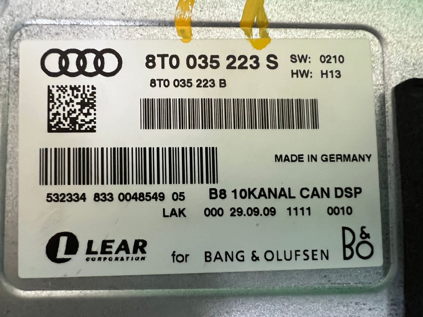 2008 - 2012 Audi A4 Q5 OEM Bang and Olufsen Premium Sound Audio Amplifier Amp
