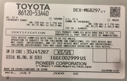 2010 - 2012 Lexus IS250 OEM AM FM Radio Stereo CD Player Receiver P1839