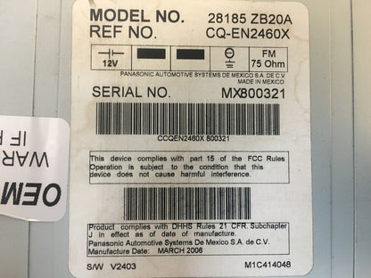 New 05-06 Nissan Altima Bose Radio & CD player