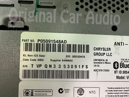 2014 - 2017 Jeep Cherokee KL OEM Multi Media AM FM Sat Bluetooth Radio Receiver VP2 RA2 XM
