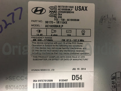 2012 2013 2014 Hyundai OEM Accent Radio SAT Bluetooth CD Player Receiver