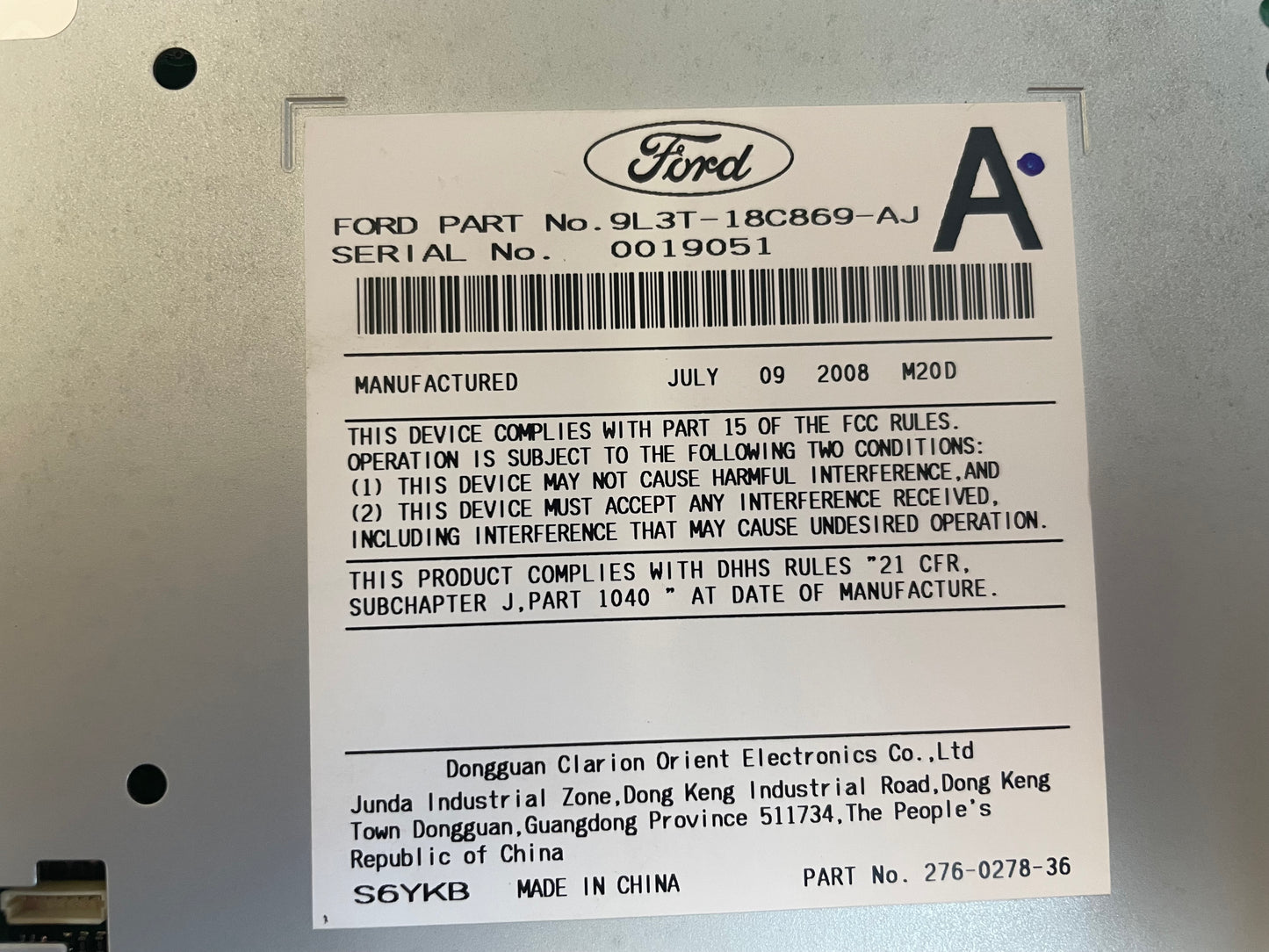 09 Ford F150 OEM Radio Receiver AM FM CD MP3 Single CD