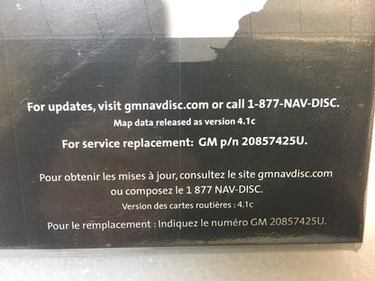 New GM Satellite Navigation System CD 20857425U Version 4.10C